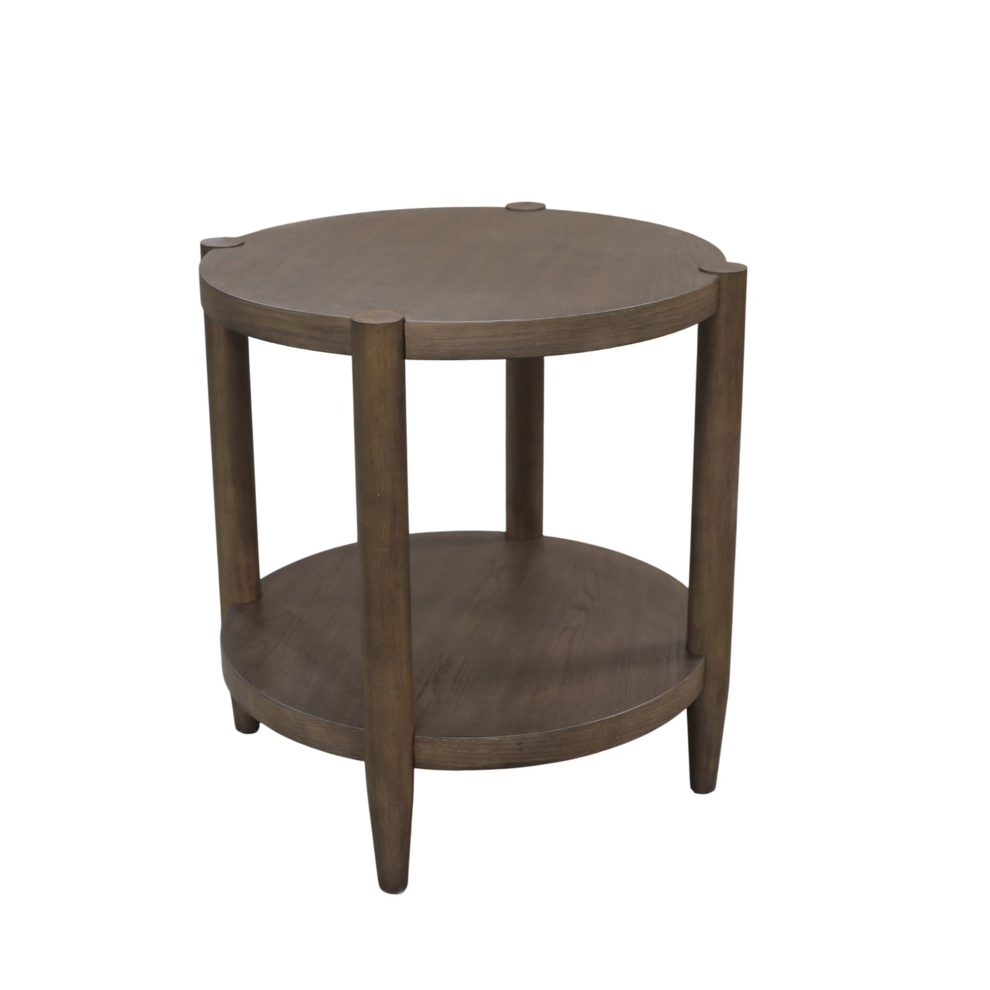 Sinclair Round End Table, Walnut - Alpine Furniture