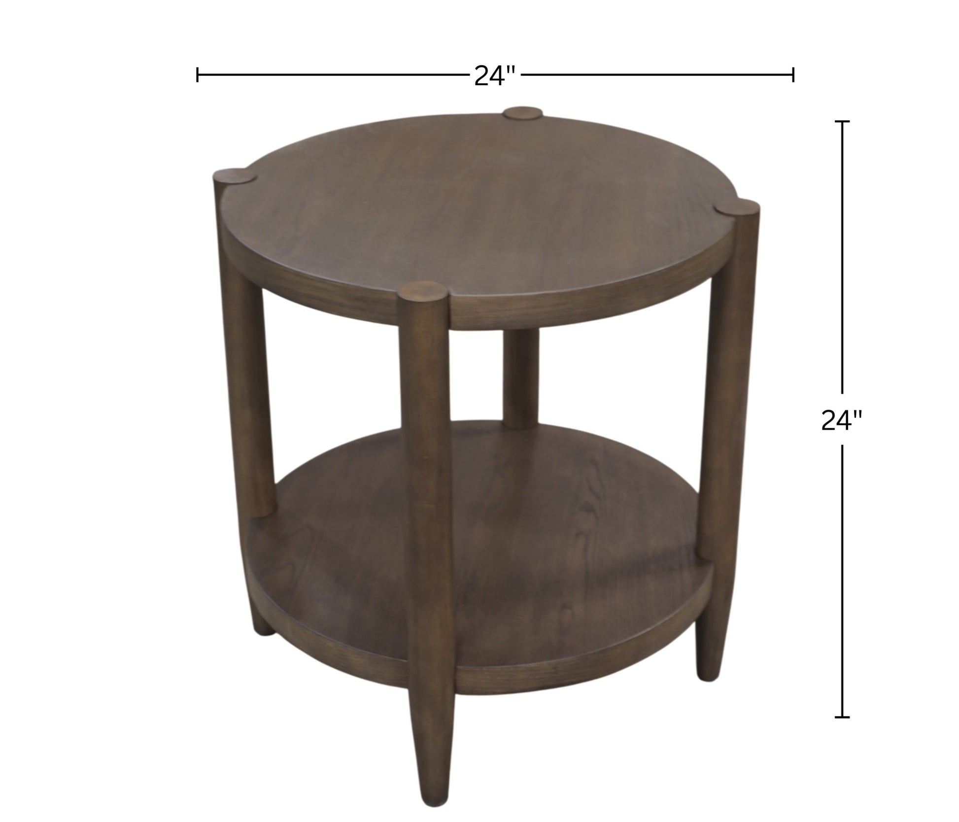 Sinclair Round End Table, Walnut - Alpine Furniture