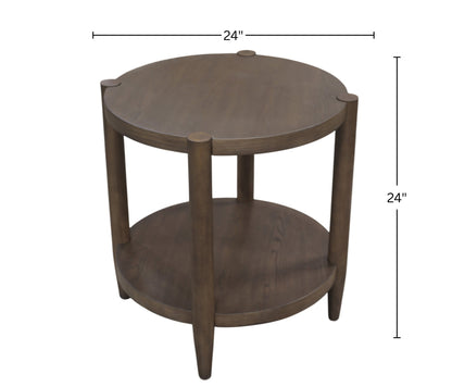 Sinclair Round End Table, Walnut - Alpine Furniture