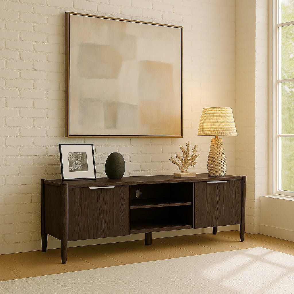 Sinclair TV Console, Walnut - Alpine Furniture
