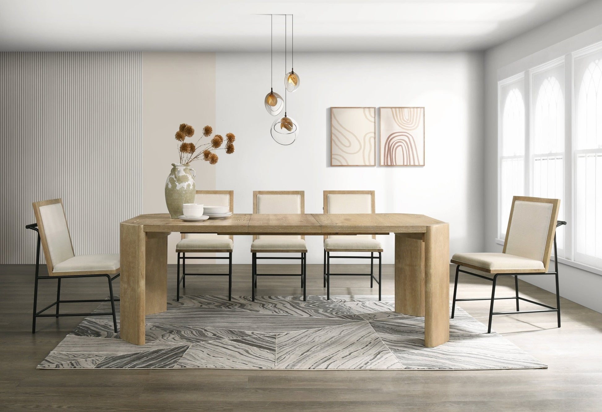 Sloane Extension Dining Table, Driftwood - Alpine Furniture