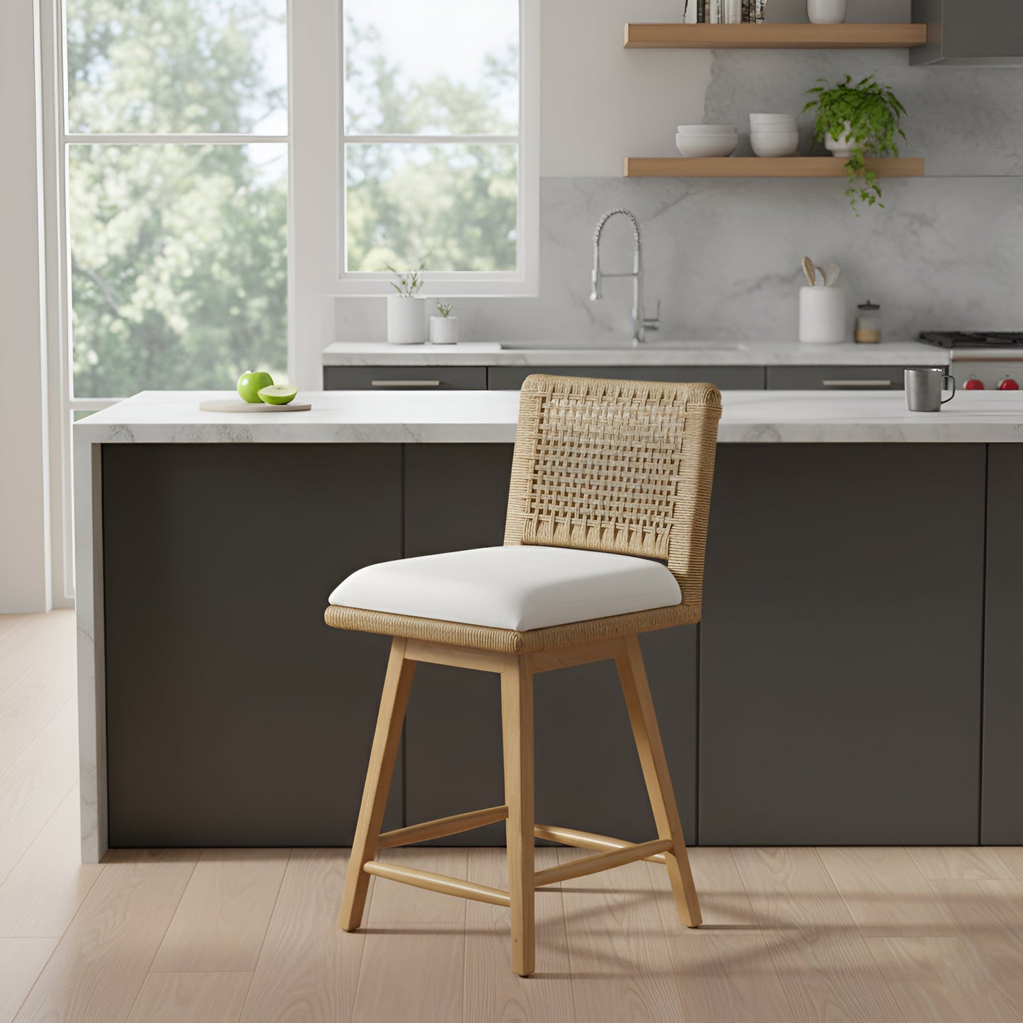 Solterra Swivel counter Stools (Set of 2) - Alpine Furniture