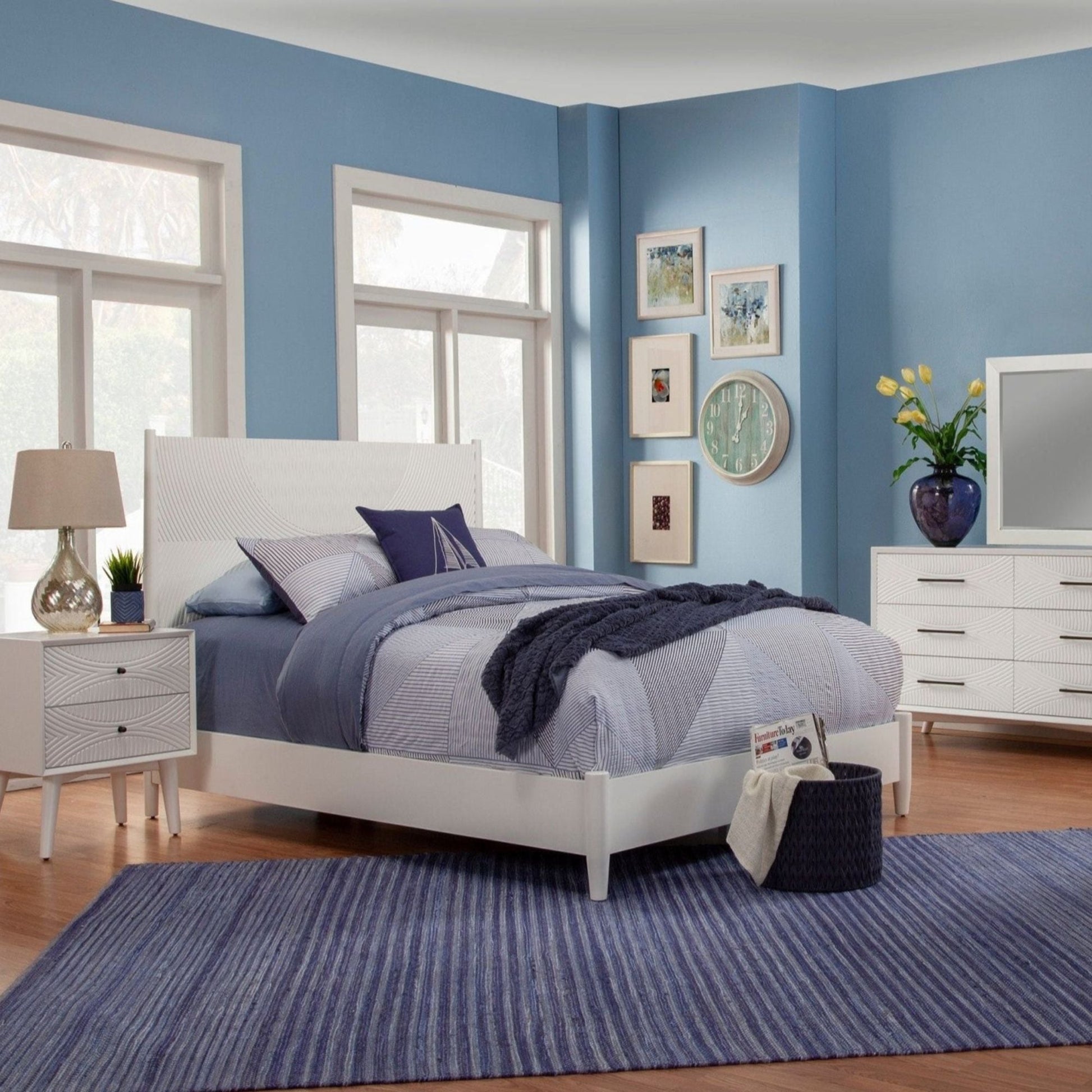 Tranquility Bed, White - Alpine Furniture