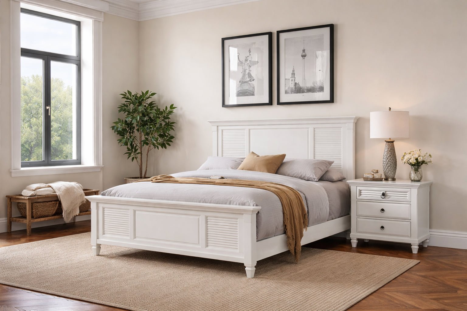 Winchester Nightstand, White - Alpine Furniture