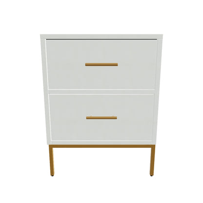 Madelyn Two Drawer Nightstand, White