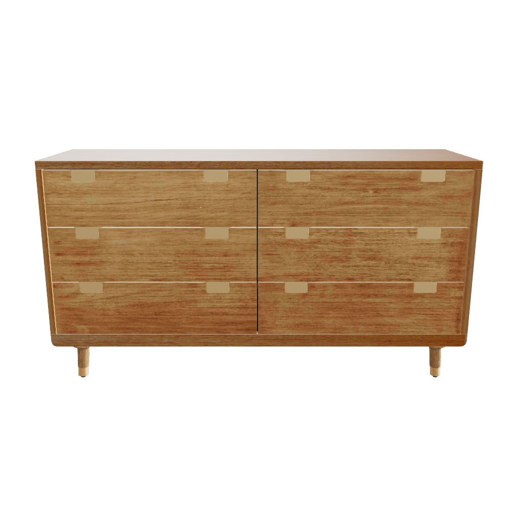 Easton 6-Drawer Dresser in Sand Beige Mahogany | Alpine – Alpine