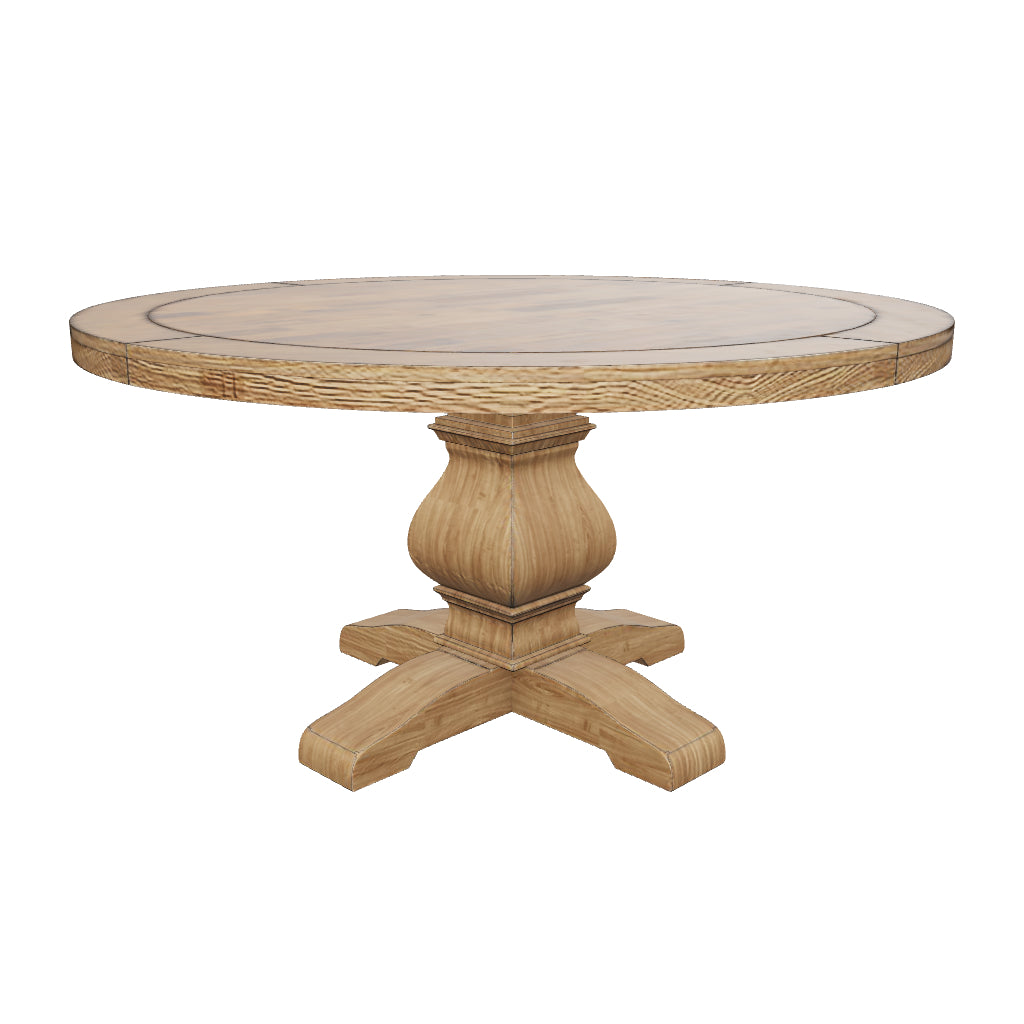 Kensington Round Dining Table, Reclaimed Natural – Alpine Furniture