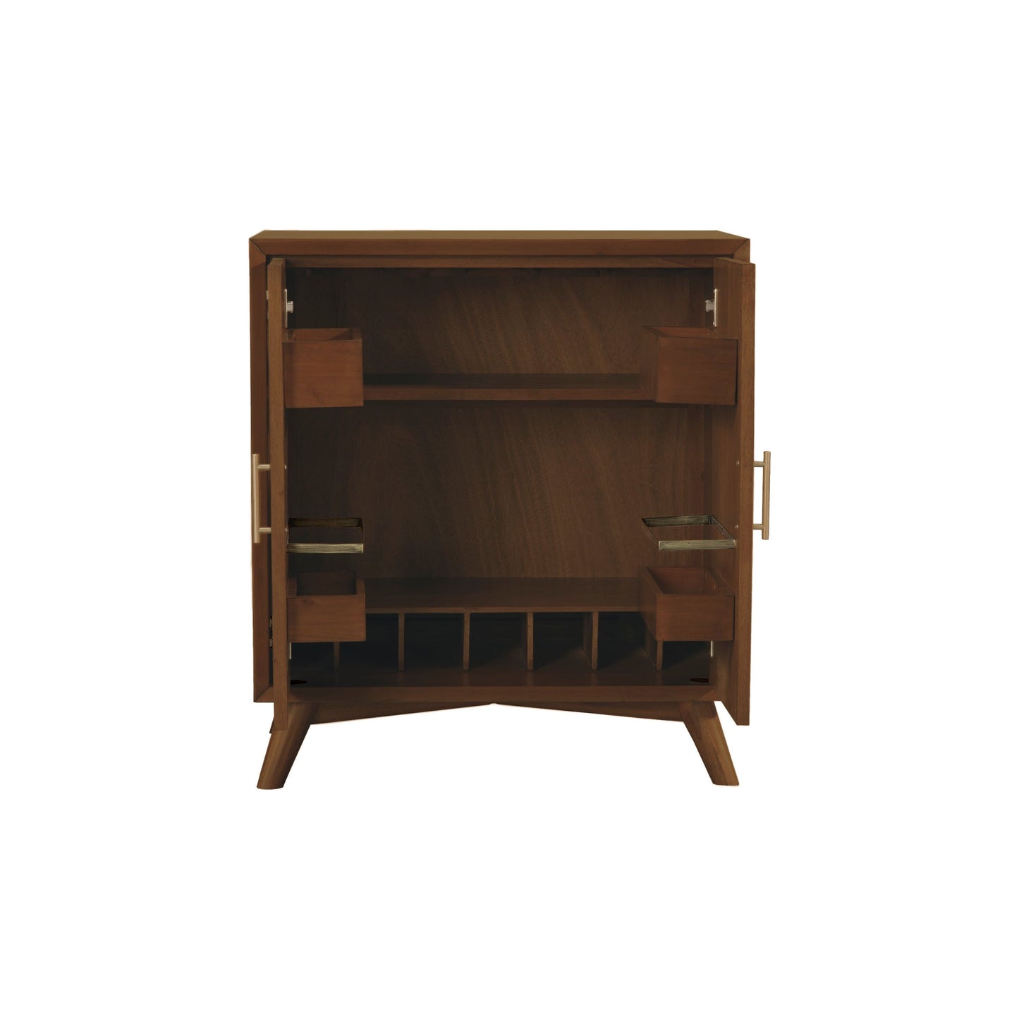 Flynn Small Bar Cabinet, Walnut - Alpine Furniture