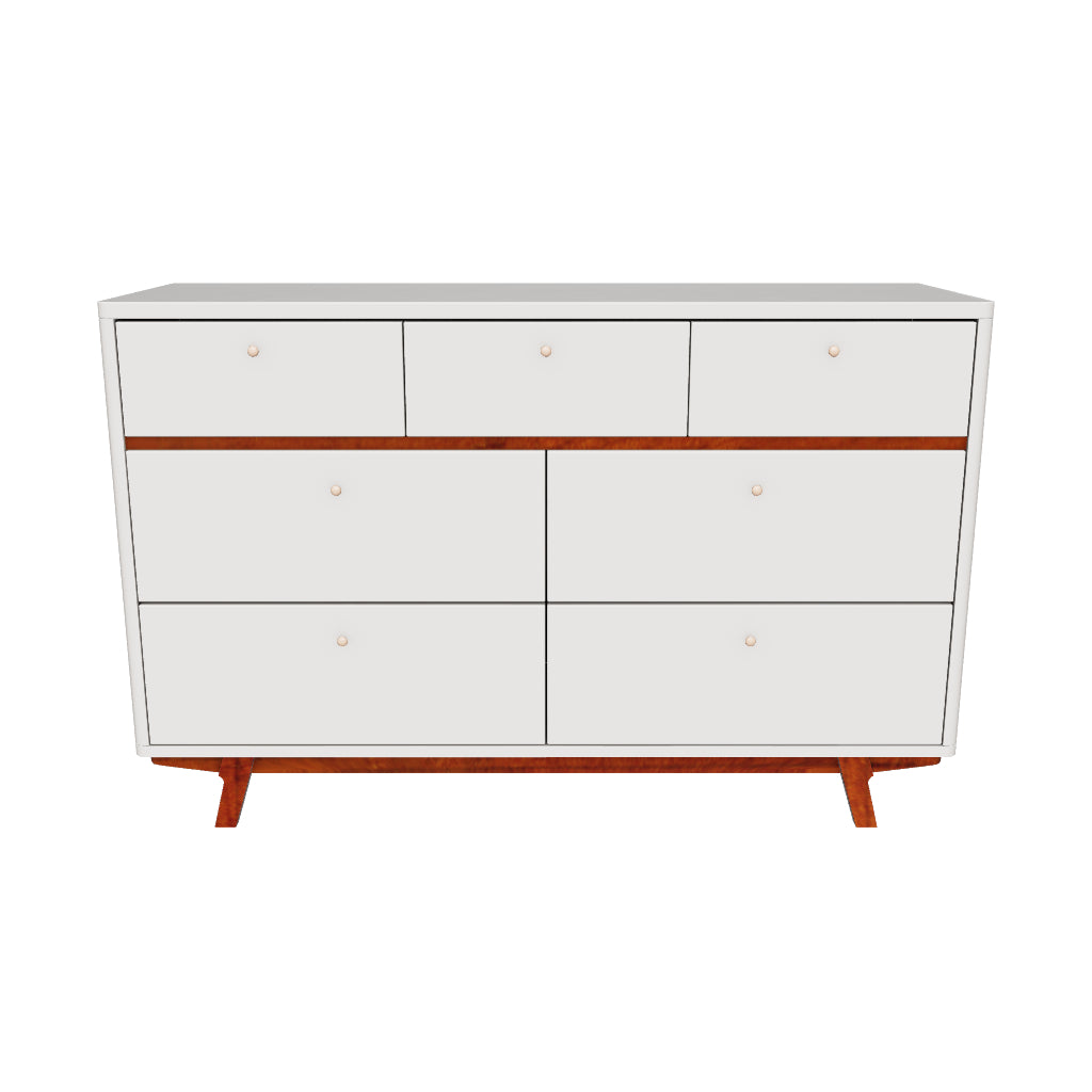 Dakota Mid-Century Dresser in White | Mahogany Dakota Mid-Century Dresser in White | Mahogany