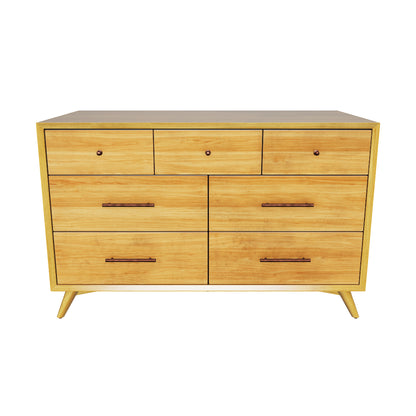 alpine furniture flynn mid century modern 7 drawer dresser Alpine Furniture Flynn Acorn 7 Drawer Dresser
