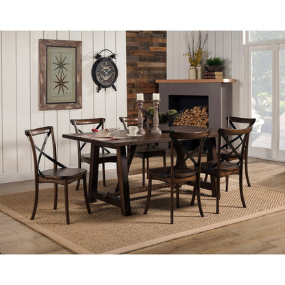 Arendal Trestle Dining Table, Burnished Dark Oak - Alpine Furniture