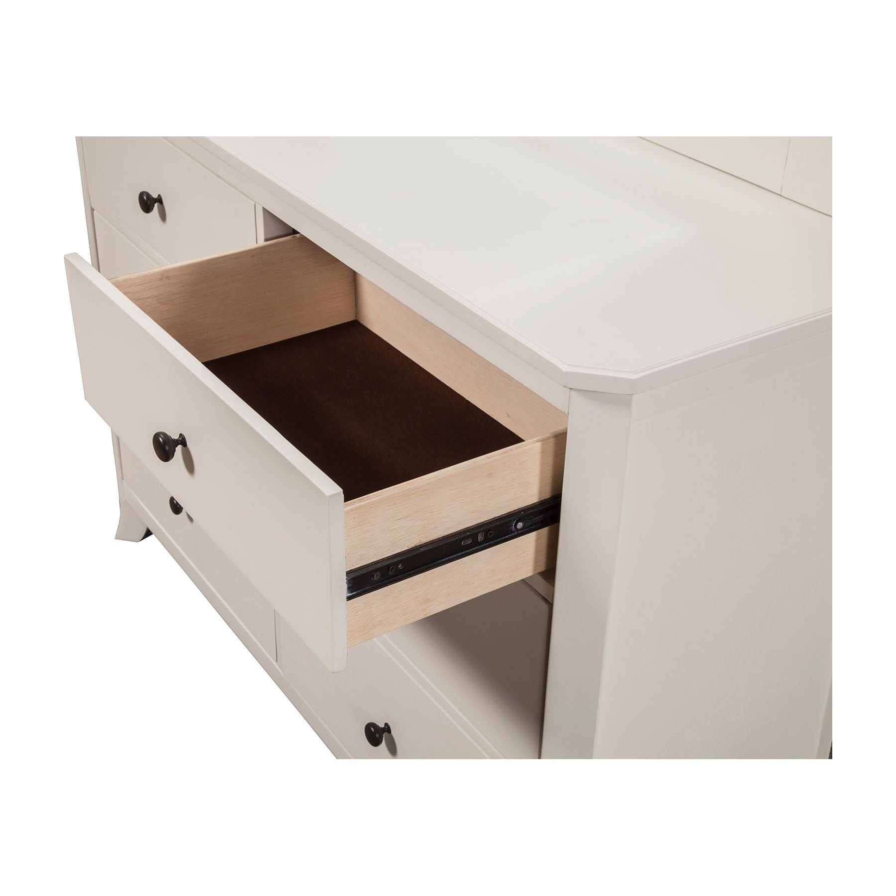 Baker Dresser, White - Alpine Furniture
