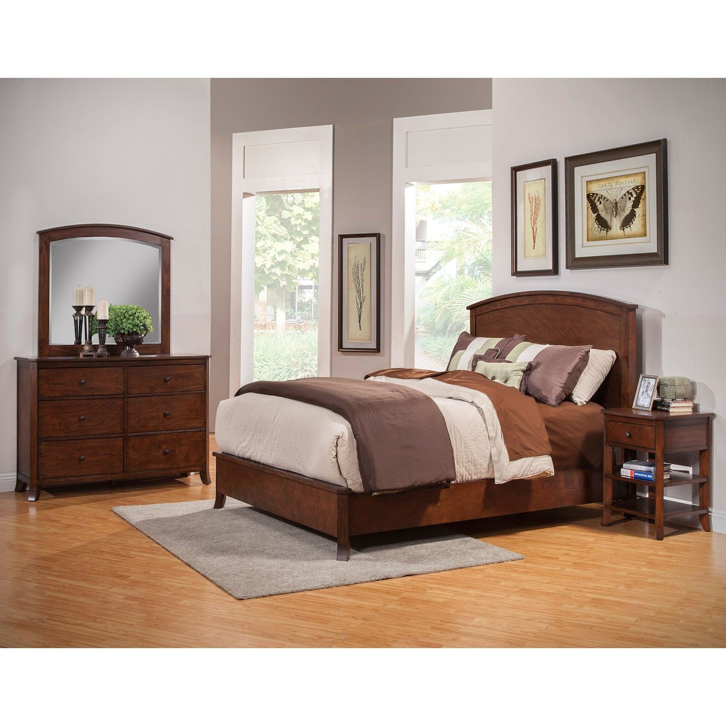 Baker Panel Bed, Mahogany - Alpine Furniture