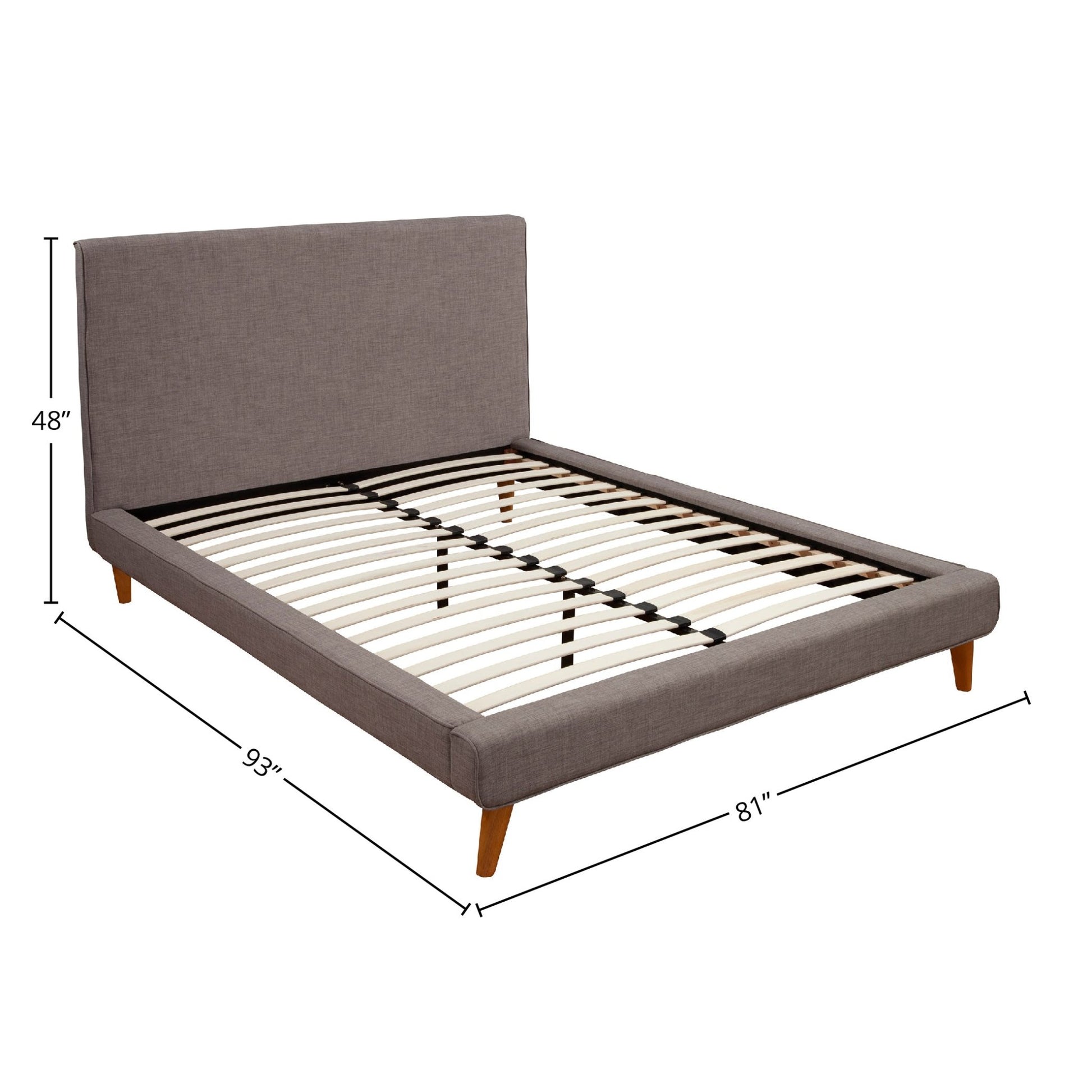 Britney Bed, Dark Grey - Alpine Furniture