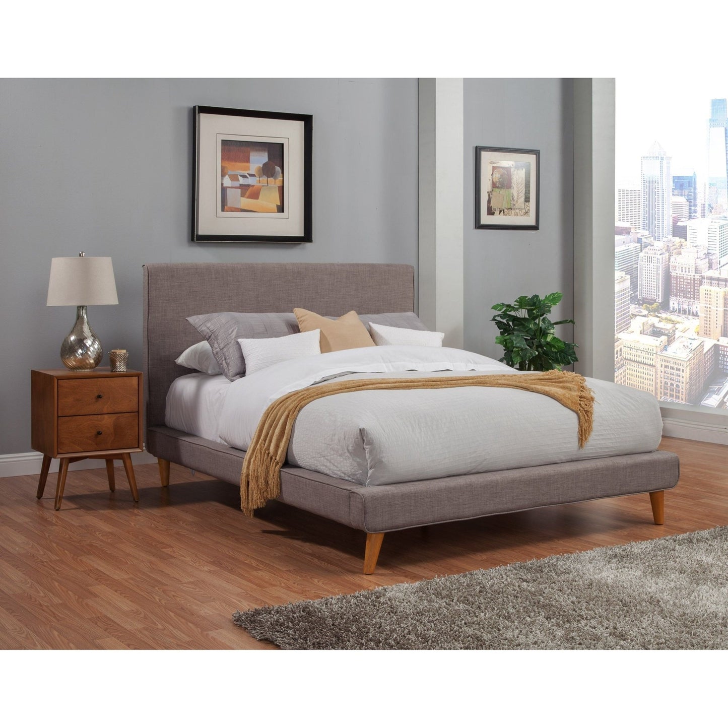 Britney Bed, Dark Grey - Alpine Furniture