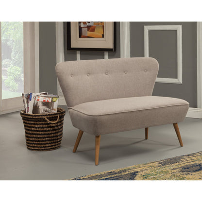 Britney Upholstered Bench, Light Grey/Acorn - Alpine Furniture