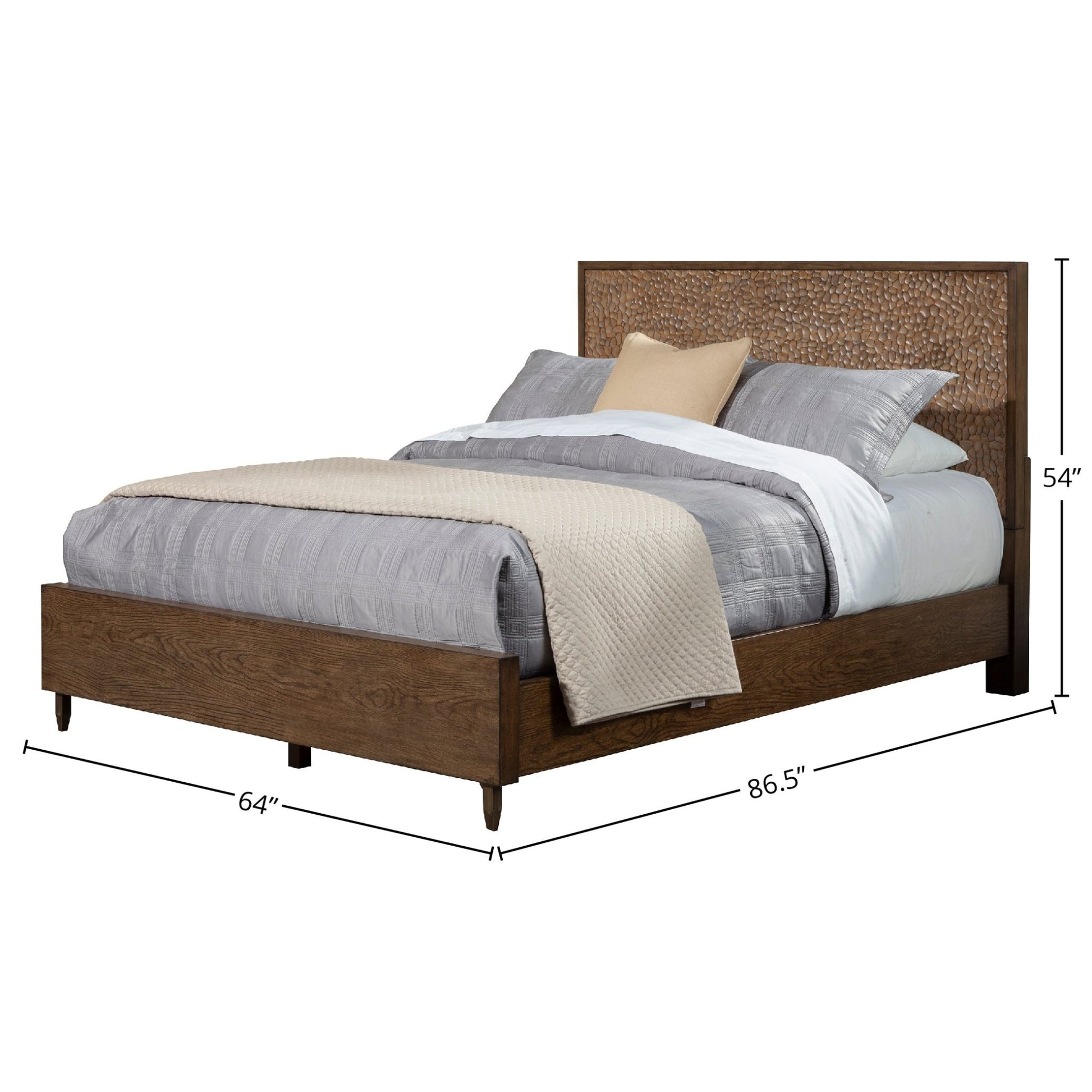 Brown Pearl Platform Bed, Brown Bronze - Alpine Furniture