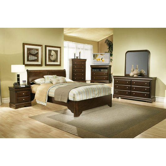 Chesapeake Sleigh Bed, Cappuccino - Alpine Furniture