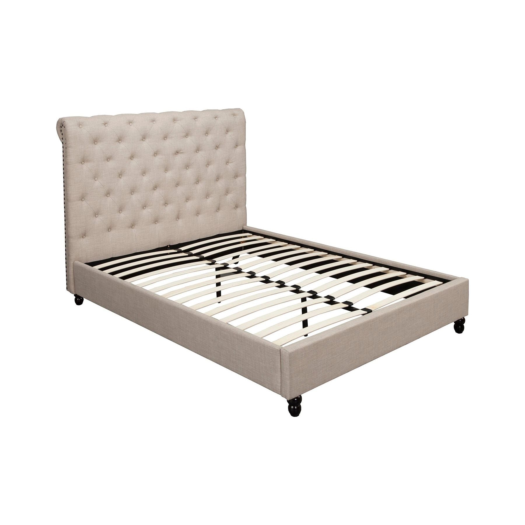 Chloe Queen Bed, Light Grey - Alpine Furniture