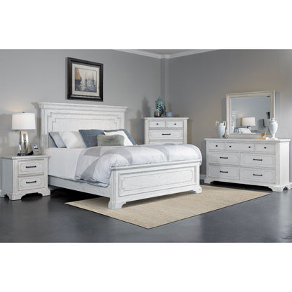 Clara Panel Bed, White Mist - Alpine Furniture