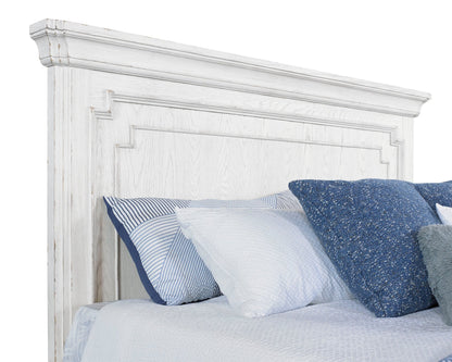Clara Panel Bed, White Mist - Alpine Furniture