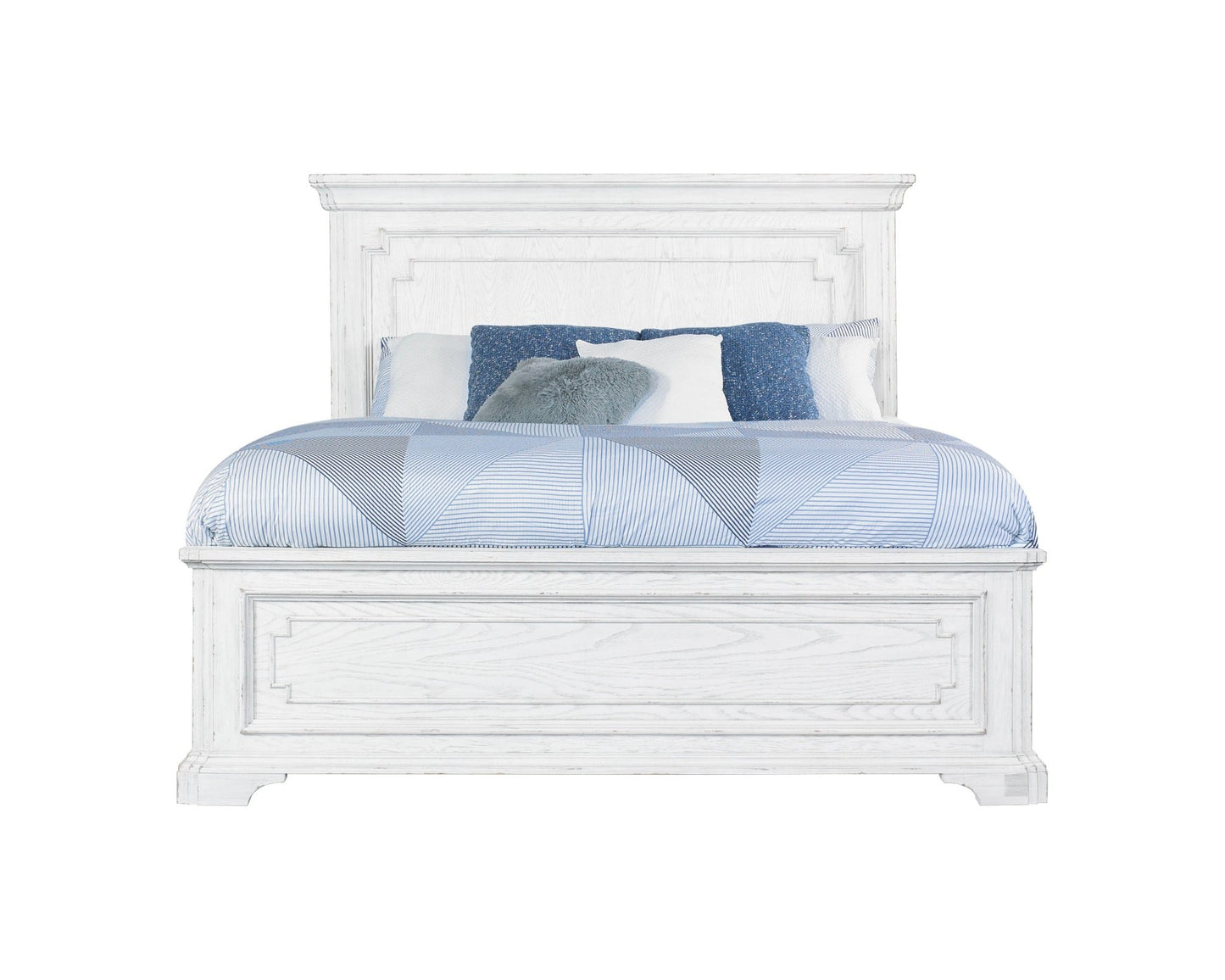 Clara Panel Bed, White Mist - Alpine Furniture