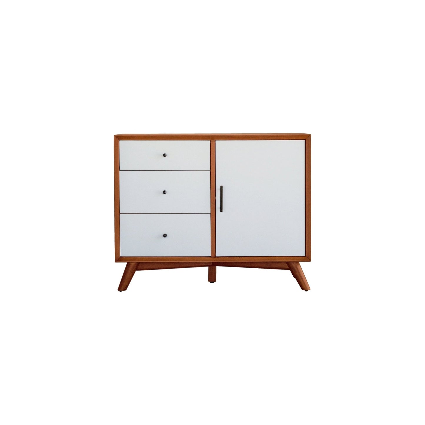 Flynn Accent Cabinet, Acorn/White - Alpine Furniture