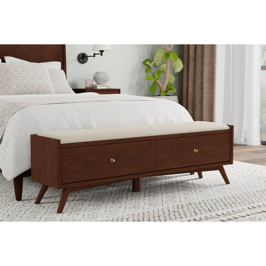 Flynn Bench, Walnut - Alpine Furniture