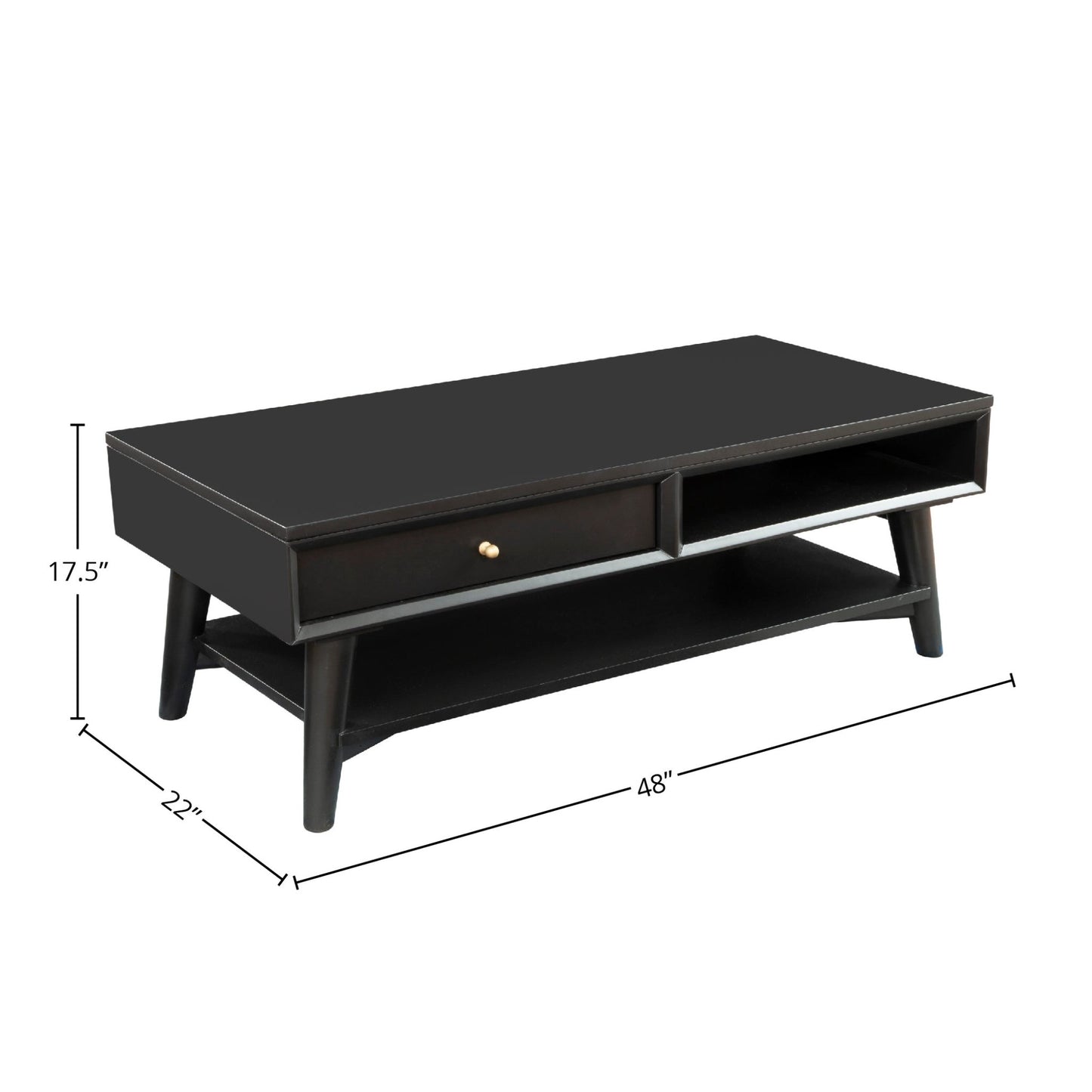 Flynn Coffee Table, Black - Alpine Furniture