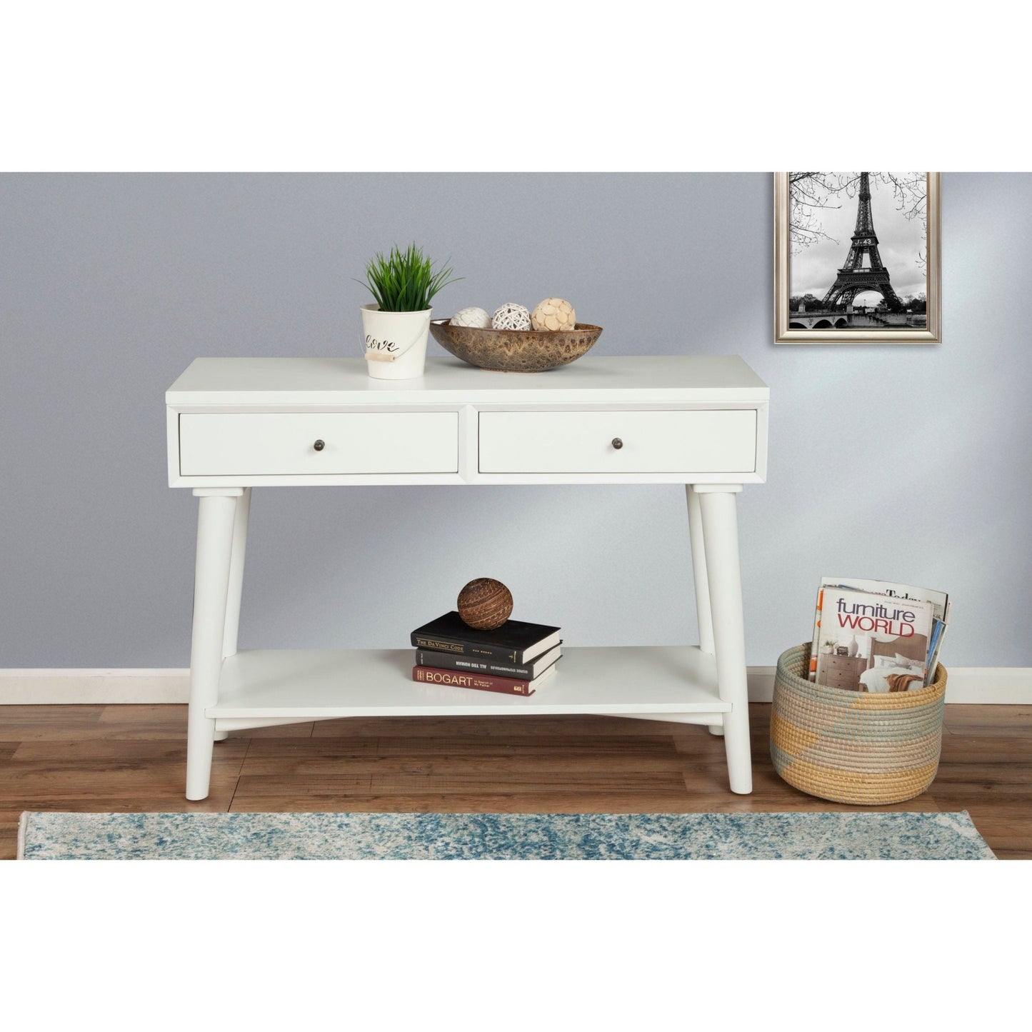 Flynn Console Table, White - Alpine Furniture