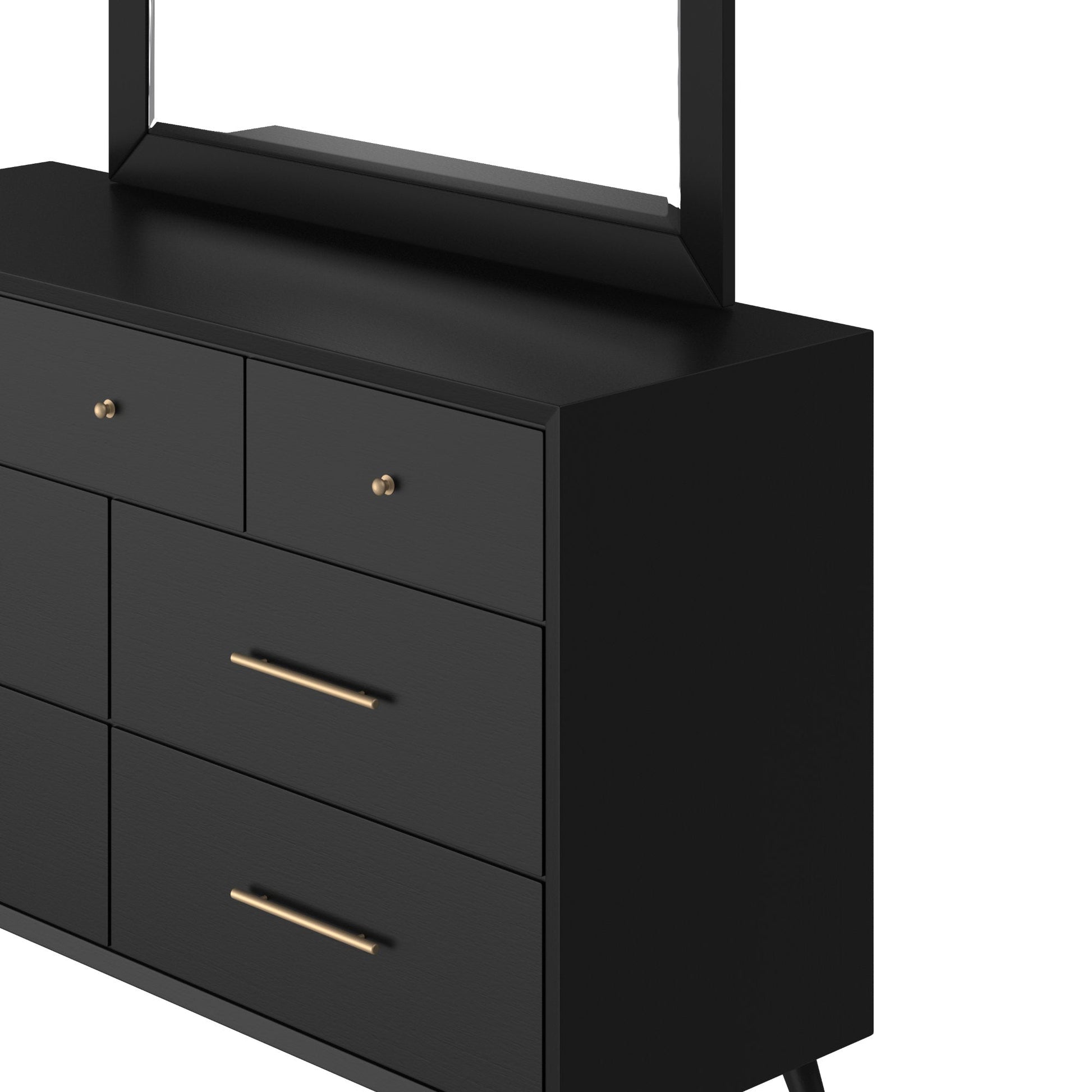 Flynn 6-Drawer Dresser in Black | Alpine Furniture Flynn 6-Drawer Dresser in Black | Alpine Furniture
