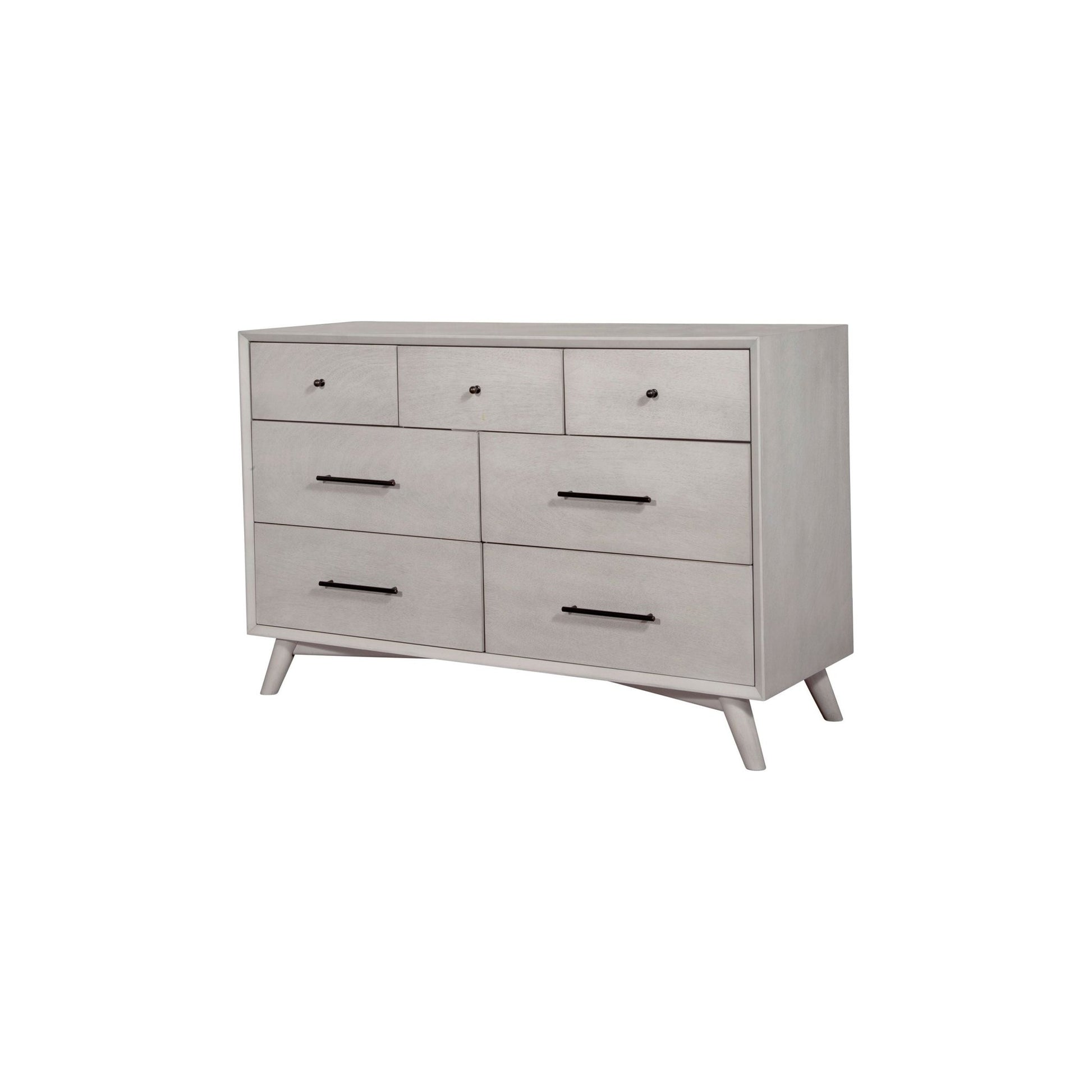 Alpine Furniture Flynn Mid Century Modern 7 Drawer Dresser, Gray Alpine Furniture Flynn Mid Century Modern 7 Drawer Dresser, Gray