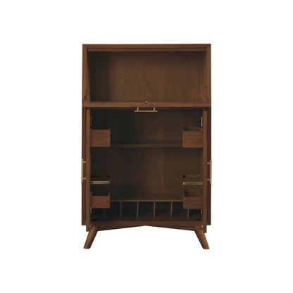 Flynn Large Bar Cabinet, Walnut - Alpine Furniture