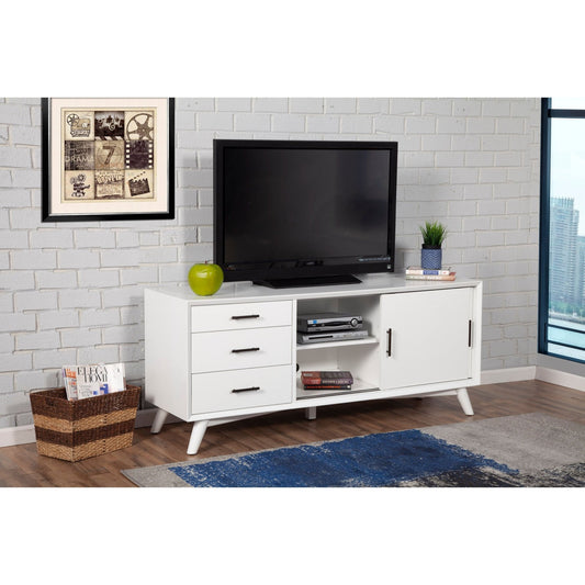 Flynn Large TV Console, White - Alpine Furniture