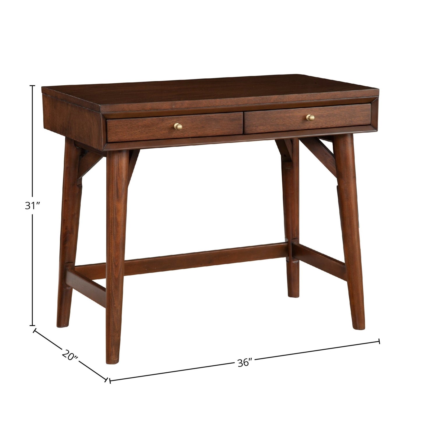 Flynn Mini Desk, Walnut - Alpine Furniture