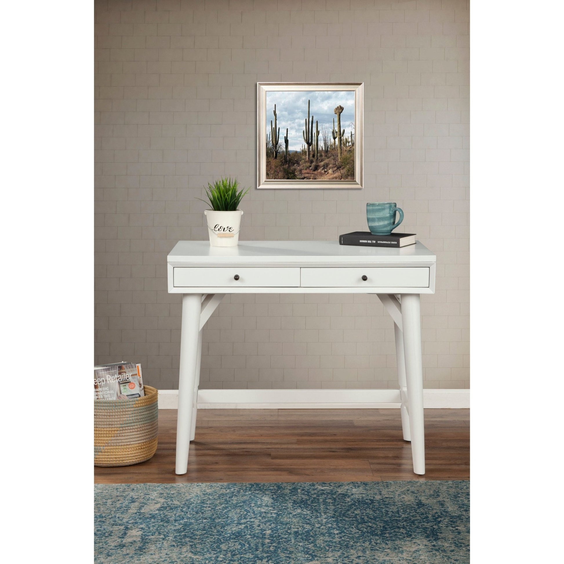 Flynn Mini Desk, White - Alpine Furniture