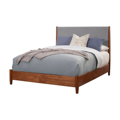 Flynn Panel Bed, Acorn/Grey - Alpine Furniture