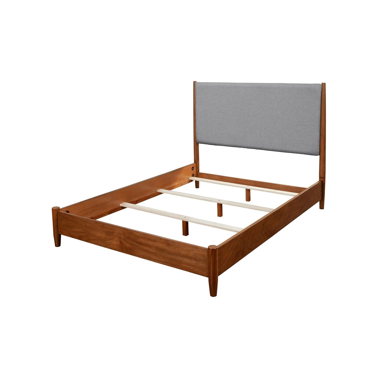 Flynn Panel Bed, Acorn/Grey - Alpine Furniture