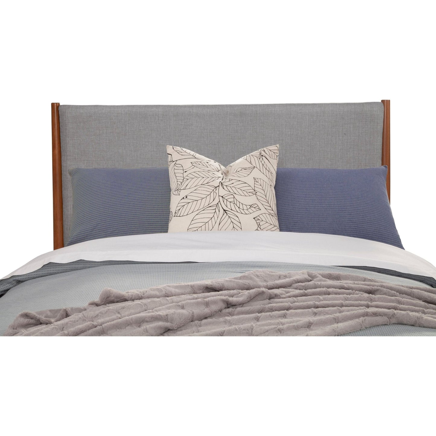 Flynn Panel Bed, Acorn/Grey - Alpine Furniture