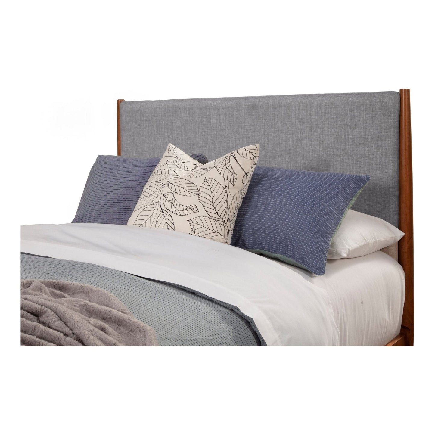 Flynn Panel Bed, Acorn/Grey - Alpine Furniture
