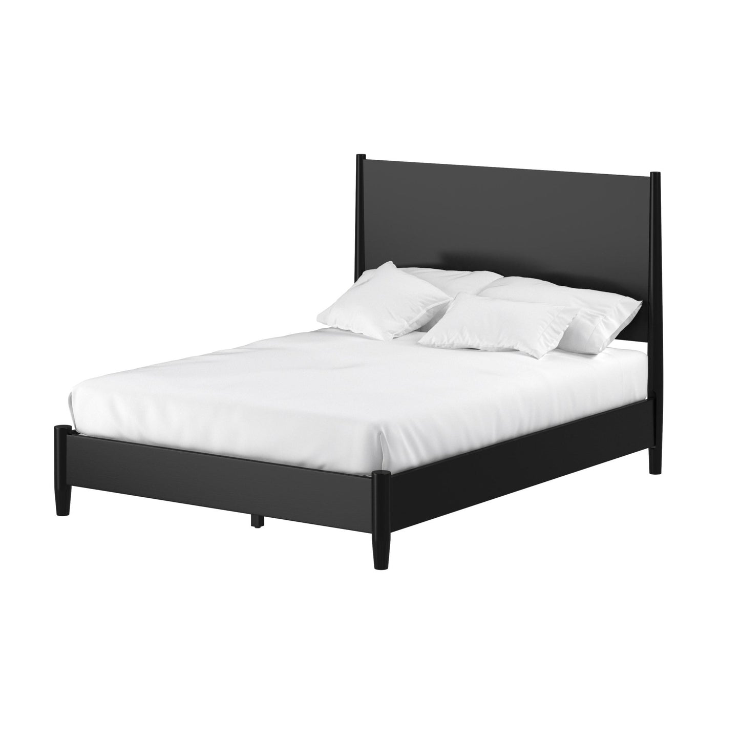 Flynn Panel Bed, Black - Alpine Furniture