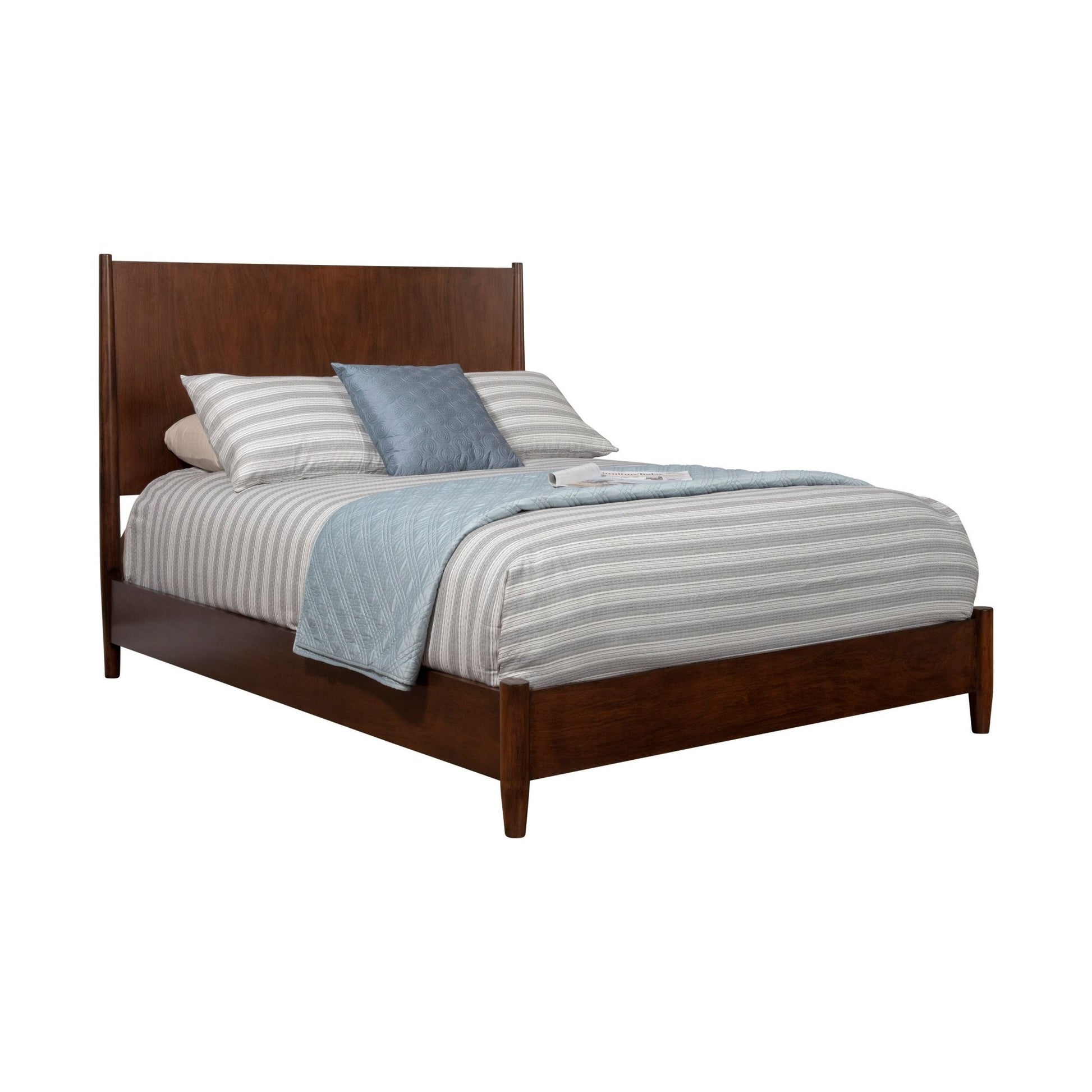 Flynn Panel Bed, Walnut - Alpine Furniture