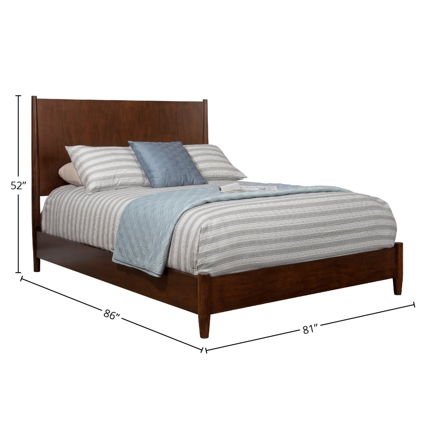 Flynn Panel Bed, Walnut - Alpine Furniture