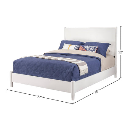 Flynn Panel Bed, White - Alpine Furniture