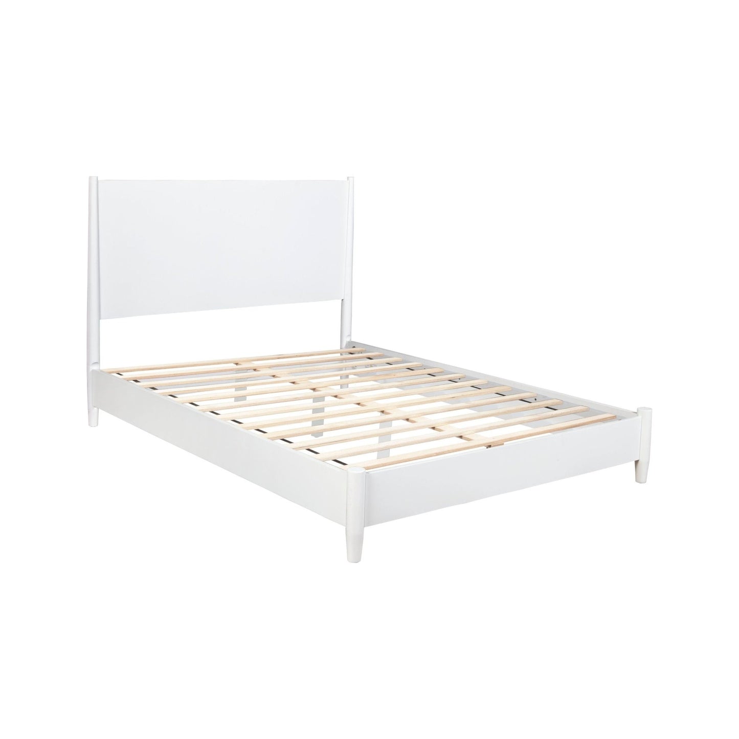 Flynn Platform Bed, White - Alpine Furniture