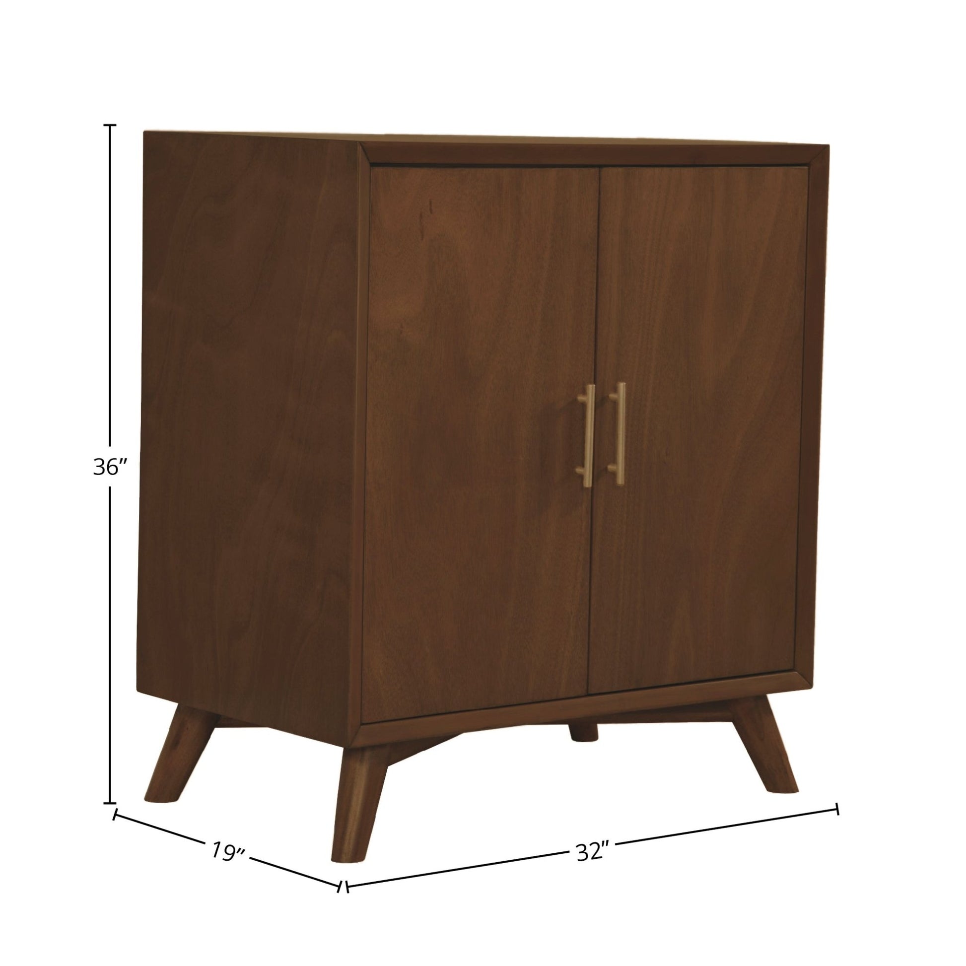 Flynn Small Bar Cabinet, Walnut - Alpine Furniture