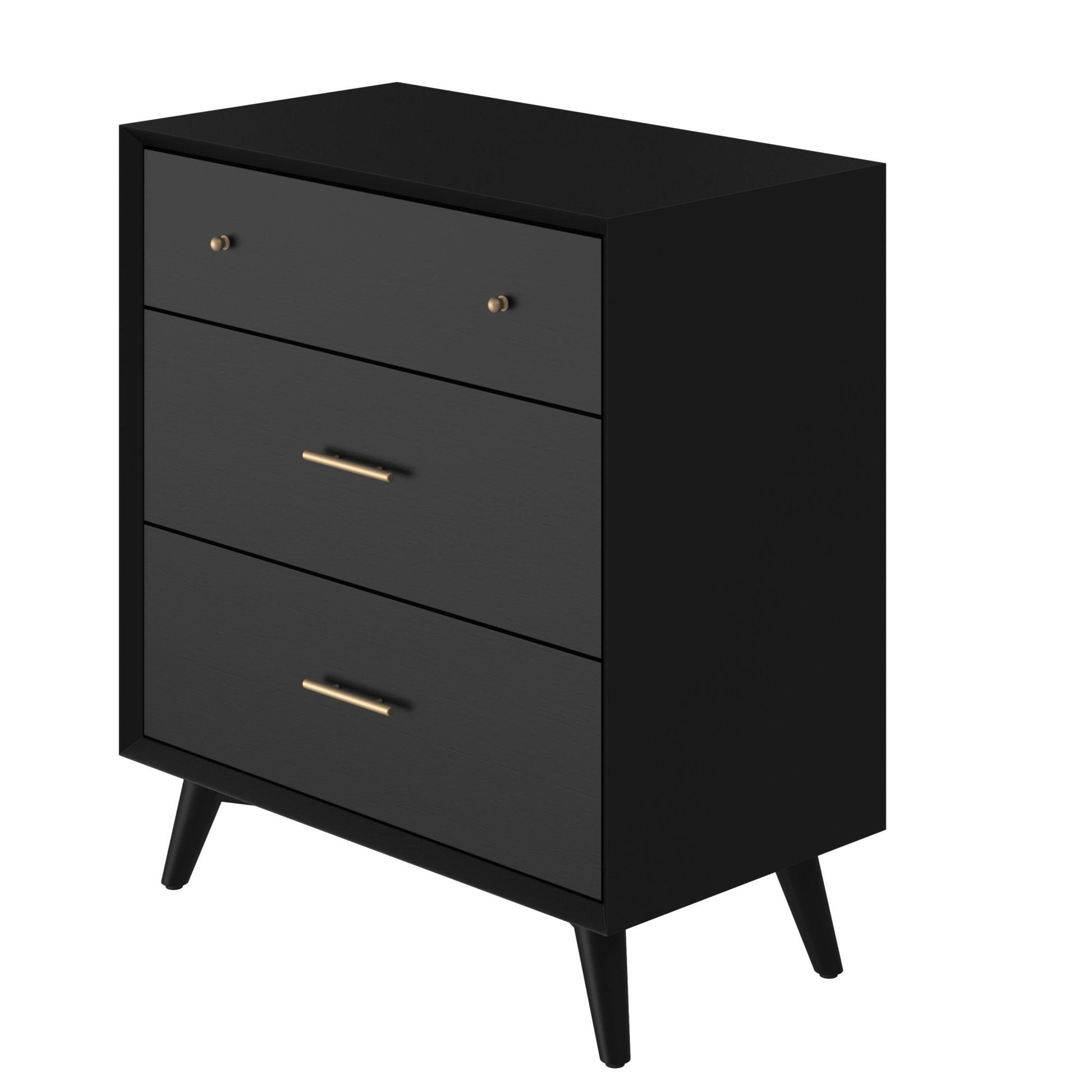 Flynn Mid-Century Small Chest, Black | Alpine Furniture Flynn Mid-Century Small Chest, Black | Alpine Furniture