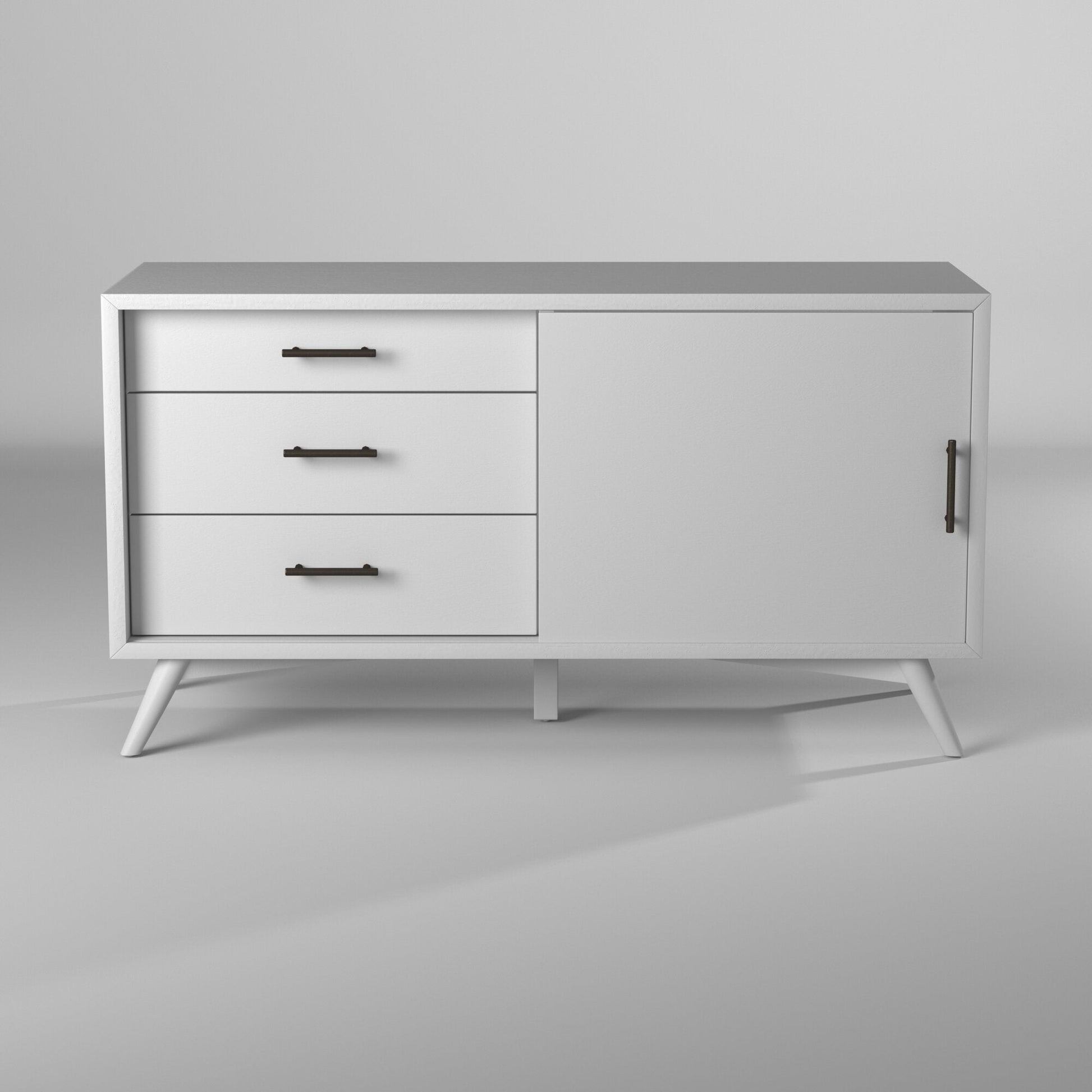 Flynn Small TV Console, White - Alpine Furniture