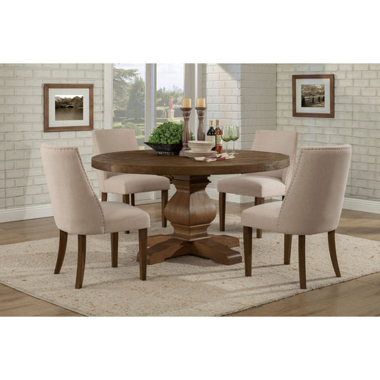 Kensington Round Dining Table, Walnut - Alpine Furniture
