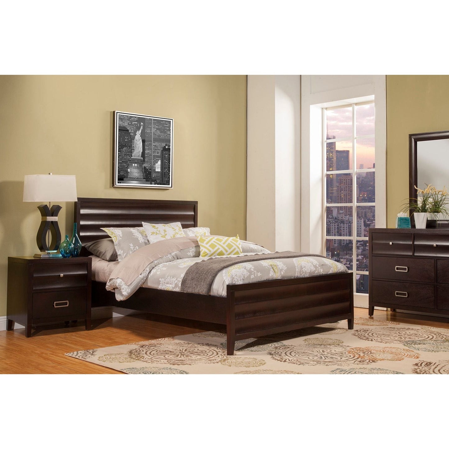 Legacy Bed, Black Cherry - Alpine Furniture